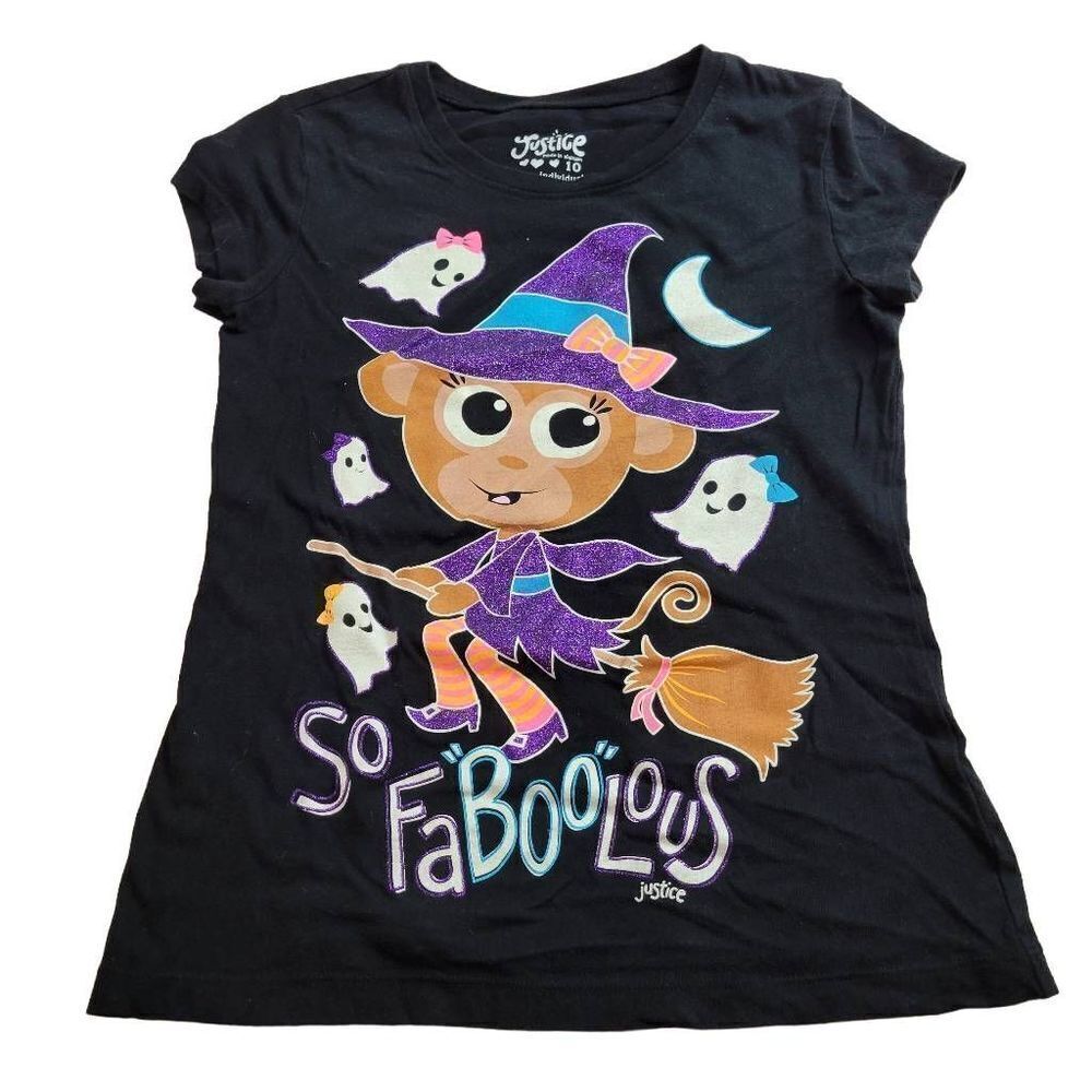 Justice Halloween Witch monkey shirt 10